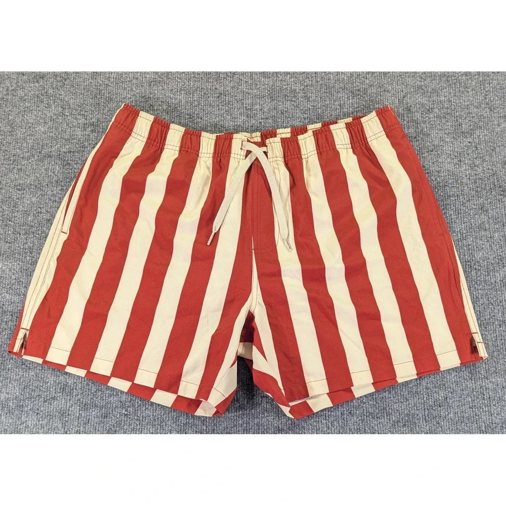 Bearbottom Stretch Swim Trunks XL 5.5 Hampton Stripe Red Cream SWIM-5-HAM-STRIPE